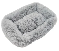 Dehner Lieblinge Hundebett Luxury Cozy, rechteckig, grau, ca. B70/H20/T50 cm