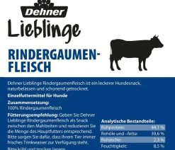 Dehner Lieblinge Hundesnack Rindergaumenfleisch, 400 g