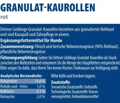 Dehner Lieblinge Hundesnack Granulat-Kaurollen, rot, 50 Stk.