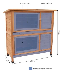 Dehner Lieblinge Kaninchenstall Original mit Wärmedämmung, ca. B114/H116/T57 cm