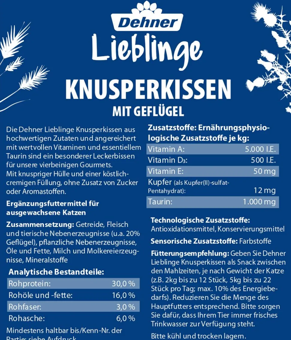 Dehner Lieblinge Katzensnack Knusperkissen, 60 g