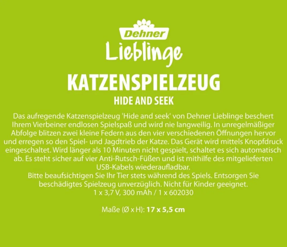 Dehner Lieblinge Katzenspielzeug Hide and Seek, ca. Ø17/H5,5 cm