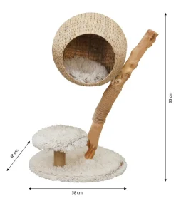 Dehner Lieblinge Kratzbaum Ava, beige/weiß, ca. B58/H83/T48 cm