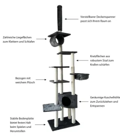 Dehner Lieblinge Kratzbaum Alita, grau, ca. B68/H245-270/T44 cm