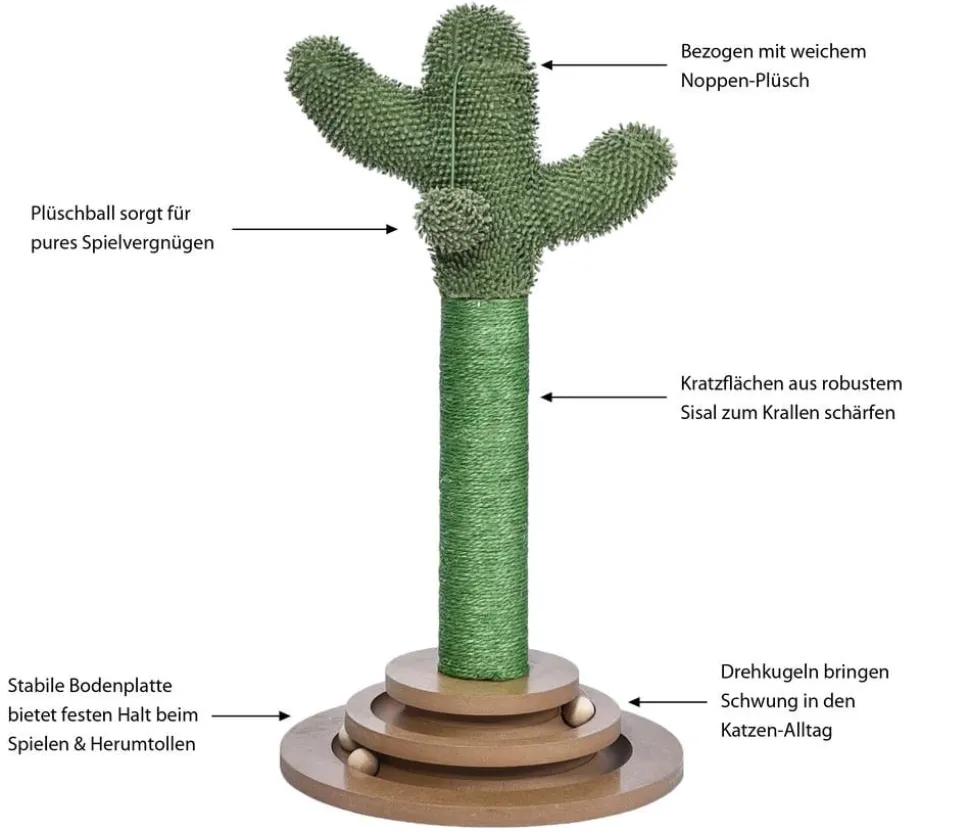 Dehner Lieblinge Kratzbaum Cactus, grün, ca. Ø32/H60 cm