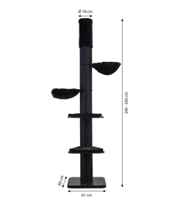Dehner Lieblinge Kratzbaum Isis, schwarz, ca. B60/H240-260/T60 cm