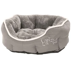 Dehner Lieblinge Kuschelbett Sammy, oval, grau