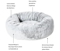 Dehner Lieblinge Kuschelbett Tender, rund, grau