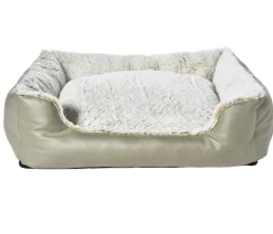 Dehner Lieblinge Kuschelbett Casim, rechteckig, beige/weiß