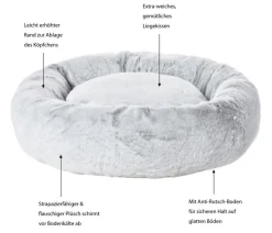 Dehner Lieblinge Kuschelbett Tender, rund, grau