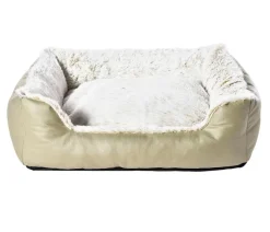 Dehner Lieblinge Kuschelbett Casim, rechteckig, beige/weiß