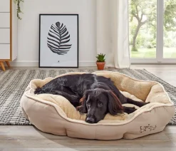 Dehner Lieblinge Kuschelbett Sammy, oval, beige