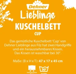 Dehner Lieblinge Kuschelbett Cup, grau/grün, rund, ca. B47/H17/T45 cm