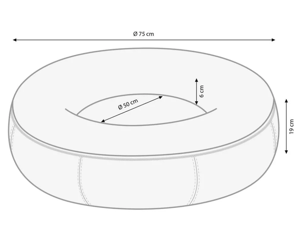 Dehner Lieblinge Kuschelbett Cora, rund, braun, ca. B75/H19/T75 cm