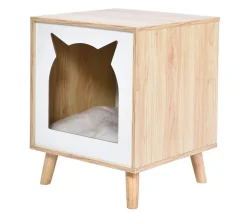 Dehner Lieblinge Kuschelhöhle Dexi, weiß/braun, ca. B40/H50/T40 cm