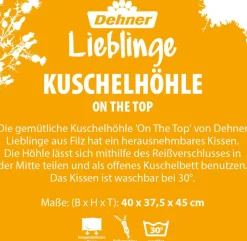Dehner Lieblinge Kuschelhöhle On The Top, grau, rund, ca. B40/H37,5/T45 cm