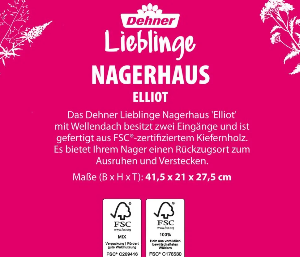 Dehner Lieblinge Nagerhaus Elliot, ca. B41,5/H21/T27,5 cm
