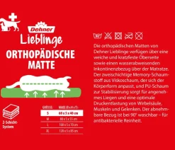Dehner Lieblinge Orthopädische Hundematte Somnus, rechteckig, grau