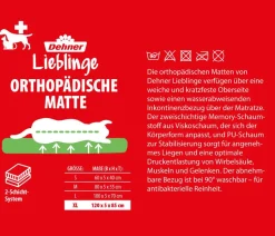 Dehner Lieblinge Orthopädische Hundematte Somnus, rechteckig, grau