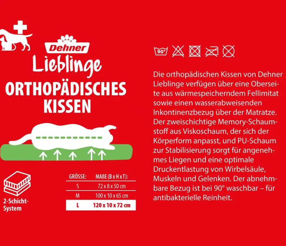 Dehner Lieblinge Orthopädisches Hundekissen Somnus, rechteckig
