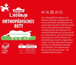 Dehner Lieblinge Orthopädisches Hundebett Somnus, rechteckig, grau