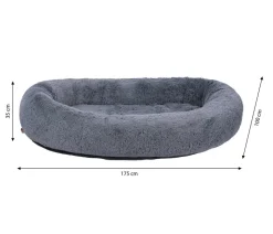 Dehner Lieblinge Orthopädisches Kuschelbett Giant, oval, grau, ca. B175/H35/T100 cm