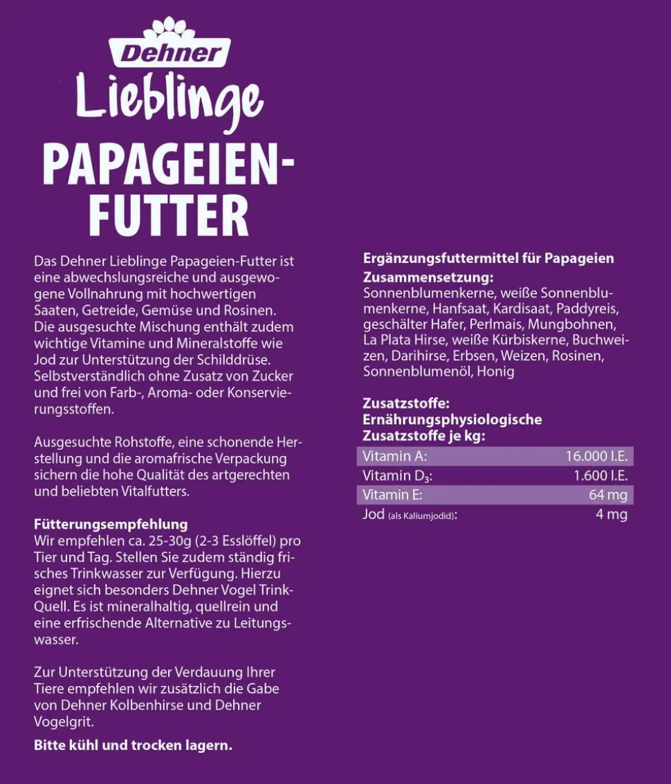 Dehner Lieblinge Papageien-Futter