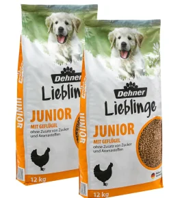 Dehner Lieblinge Trockenfutter für Hunde Knusper Mix Junior, Geflügel