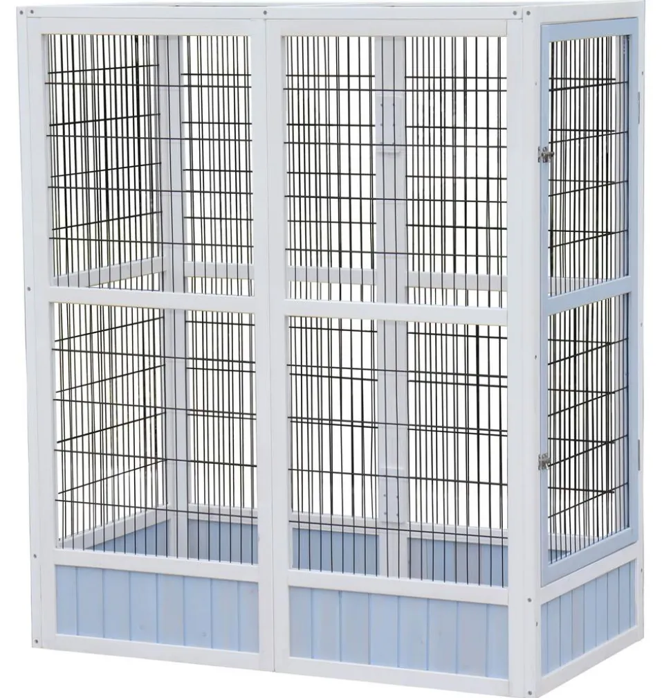Dehner Lieblinge Vogelgehege Santorini, weiß/blau, ca. B116,4/H136/T60 cm