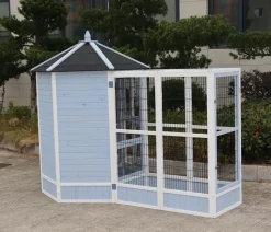 Dehner Lieblinge Vogelgehege Santorini, weiß/blau, ca. B116,4/H136/T60 cm