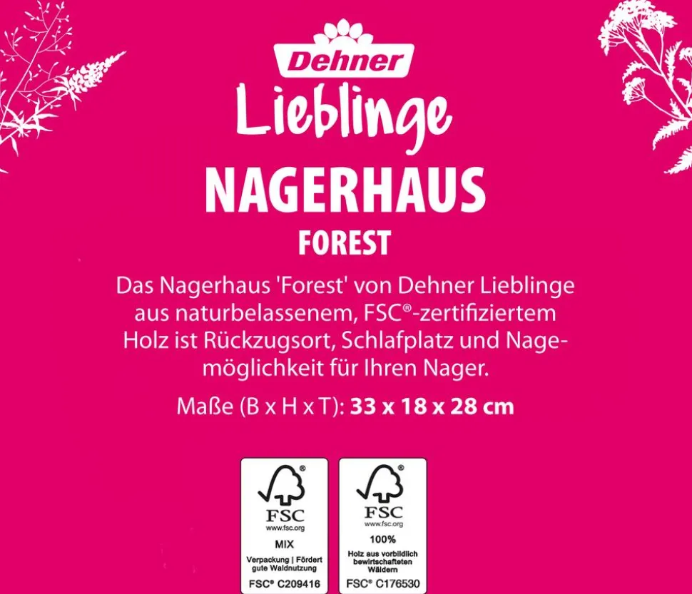 Dehner Liebliunge Nagerhaus Forest, ca. B33/H18/T28 cm