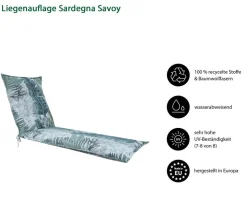 Dehner Liegenauflage Sardegna für Gartenliege Savoy, ca. B58/H6/T178 cm
