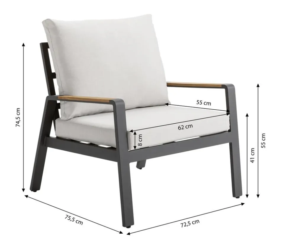 Dehner Lounge Milo, 4-teilig