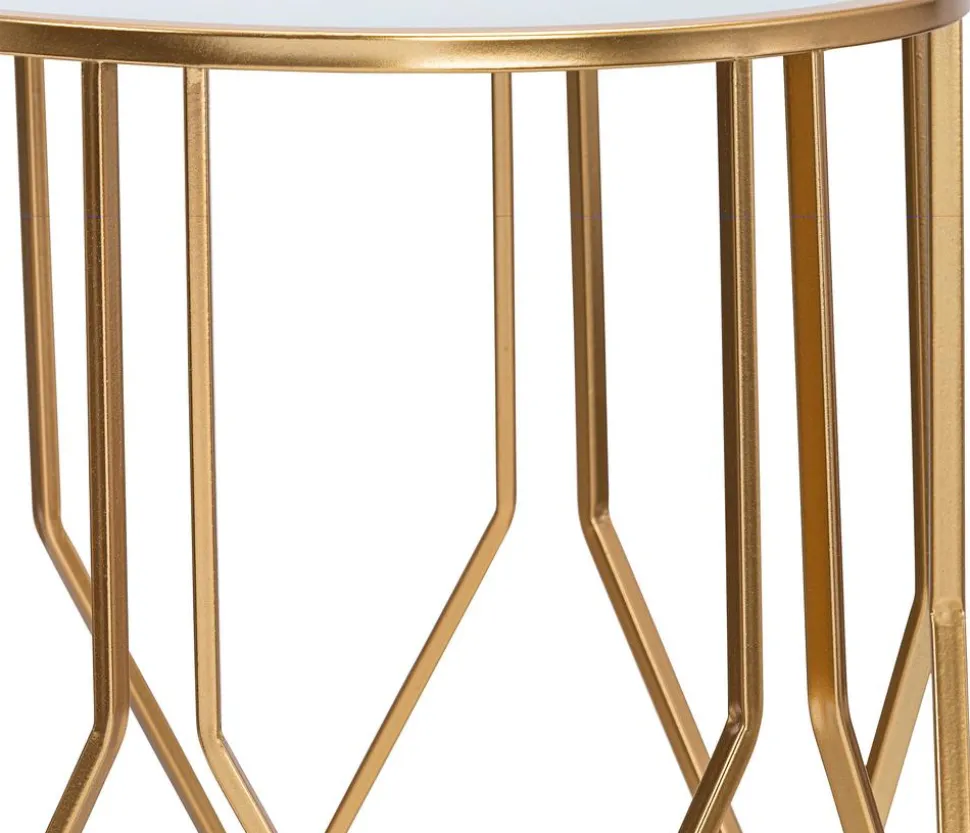 Dehner Metall-Beistelltisch, gold, ca. Ø32/H46,5 cm
