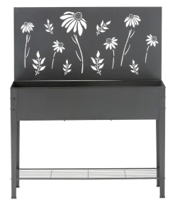 Dehner Metall-Hochbeet Bretagne, schwarz, ca. B115/H143/T27 cm