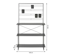Dehner Metall-Pflanztisch Provence, schwarz, ca. B100/H160/T40 cm