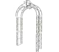 Dehner Metall-Rosenbogen Newport, ca. B134/H244/T38 cm