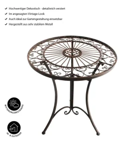 Dehner Metalltisch Antik, ca. Ø61/H72 cm