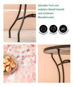 Dehner Mosaiktisch Chiara, terra-rosé