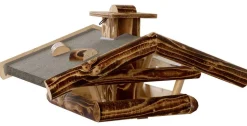 Dehner Natura Premium Futterhaus Watzmann, geflammt, inkl. Ständer, ca. B40/H133/T55 cm
