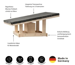 Dehner Natura Premium Futterhaus Rofan, natur, ca. B64/H30,2/T56 cm