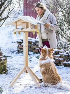Dehner Natura Premium Futterhaus Karwendel, natur, ca. B71,4/H27,7/T52 cm