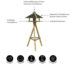 Dehner Natura Premium Futterhaus Innsbruck, inkl. Ständer Ellmau, ca. B68/H144/T62 cm