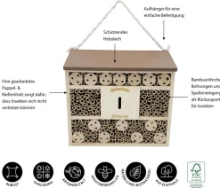 Dehner Natura Premium Insektenhotel Andrena, ca. B29,5/H29/T9,9 cm