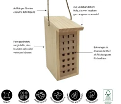 Dehner Natura Premium Insektenhotel Zermatt, ca. B8/H19,5/T12,5 cm
