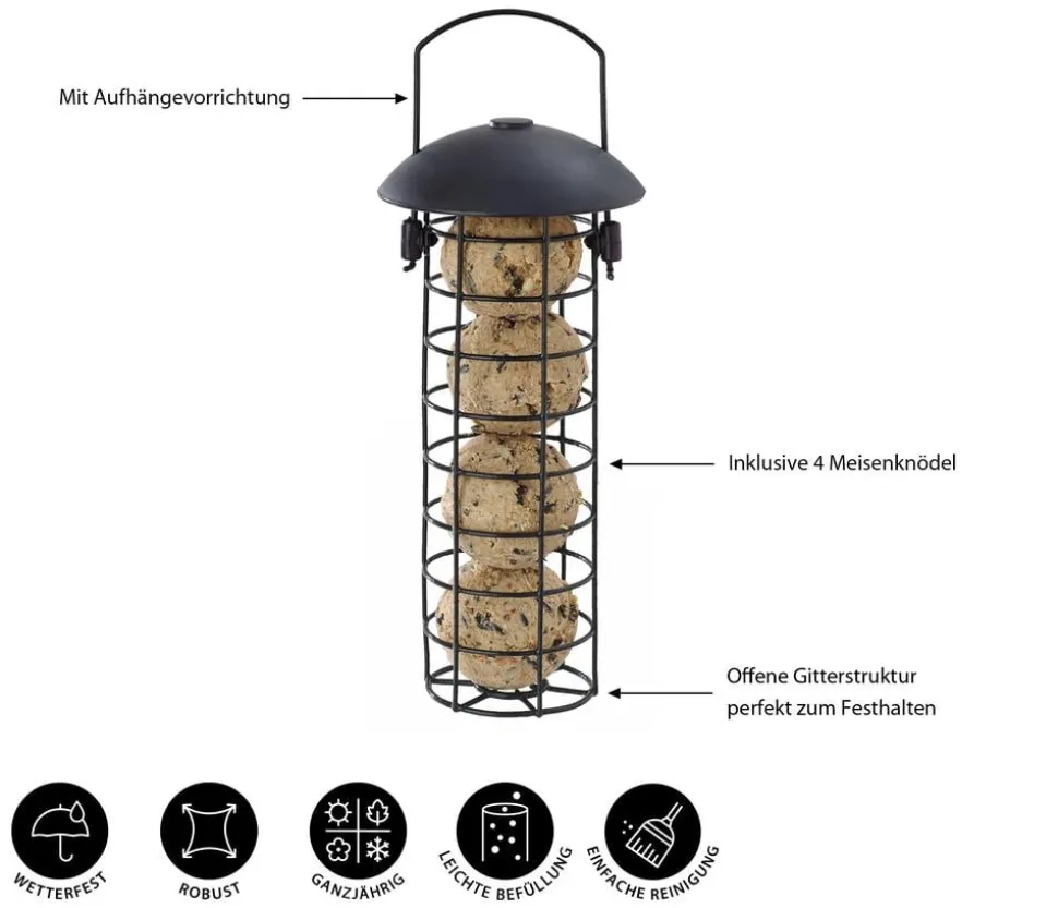 Dehner Natura Premium Meisenknödel-Säule gefüllt