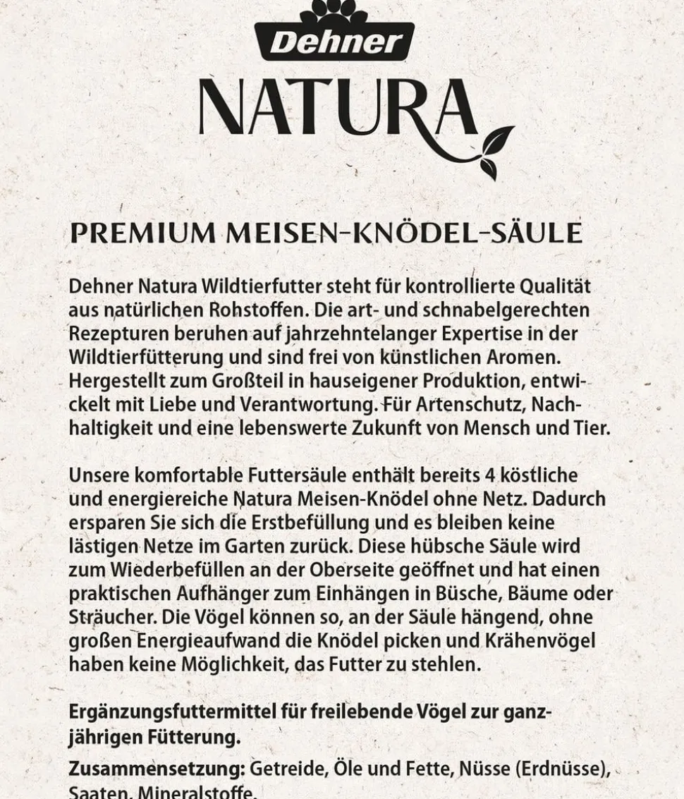 Dehner Natura Premium Meisenknödel-Säule gefüllt