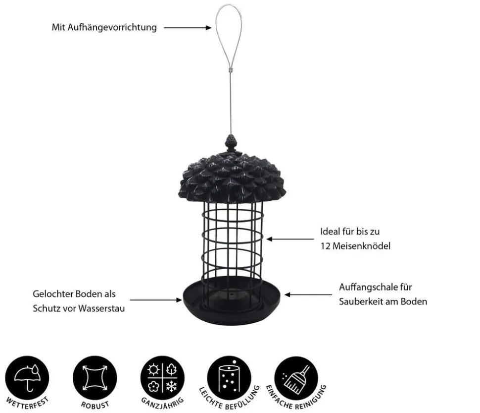 Dehner Natura Premium Meisenknödel-Säule Louise, ca. Ø18/H30 cm