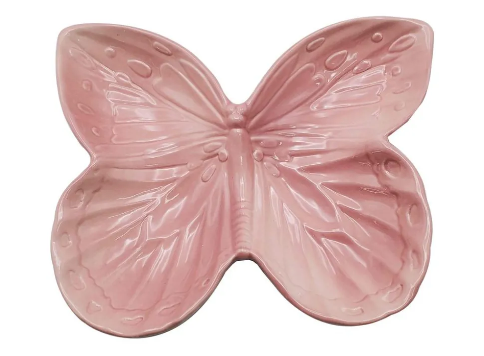 Dehner Natura Premium Vogeltränke Farfalla, rosa, ca. B25,5/H4,5/T20,5 cm