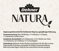 Dehner Natura Premium Wildvogelfutter Erdnussbutter im Glas, Haselnuss, 8 x 340 g